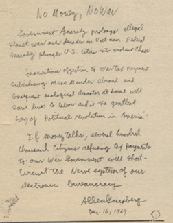 1969 Draft of Ginsberg Poem