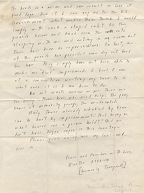 Martha Tranquilli Letter: Back